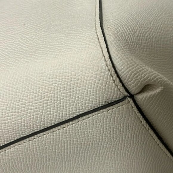 Auth COACH Luxury Crossgrain Leather Small Christy Carryall F57520 Cream Leather - Picture 5 of 9